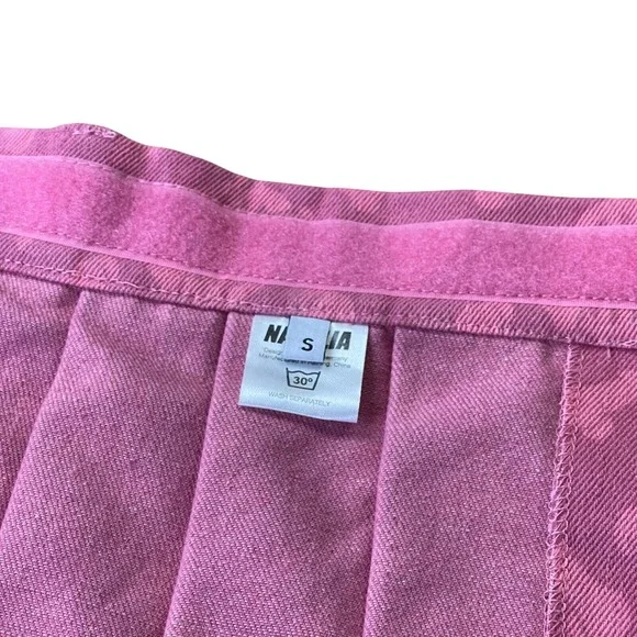 Namilia Dolls Kill Denim Skirt Pink Pleated Micro Mini Small, Punk - Picture 10 of 15